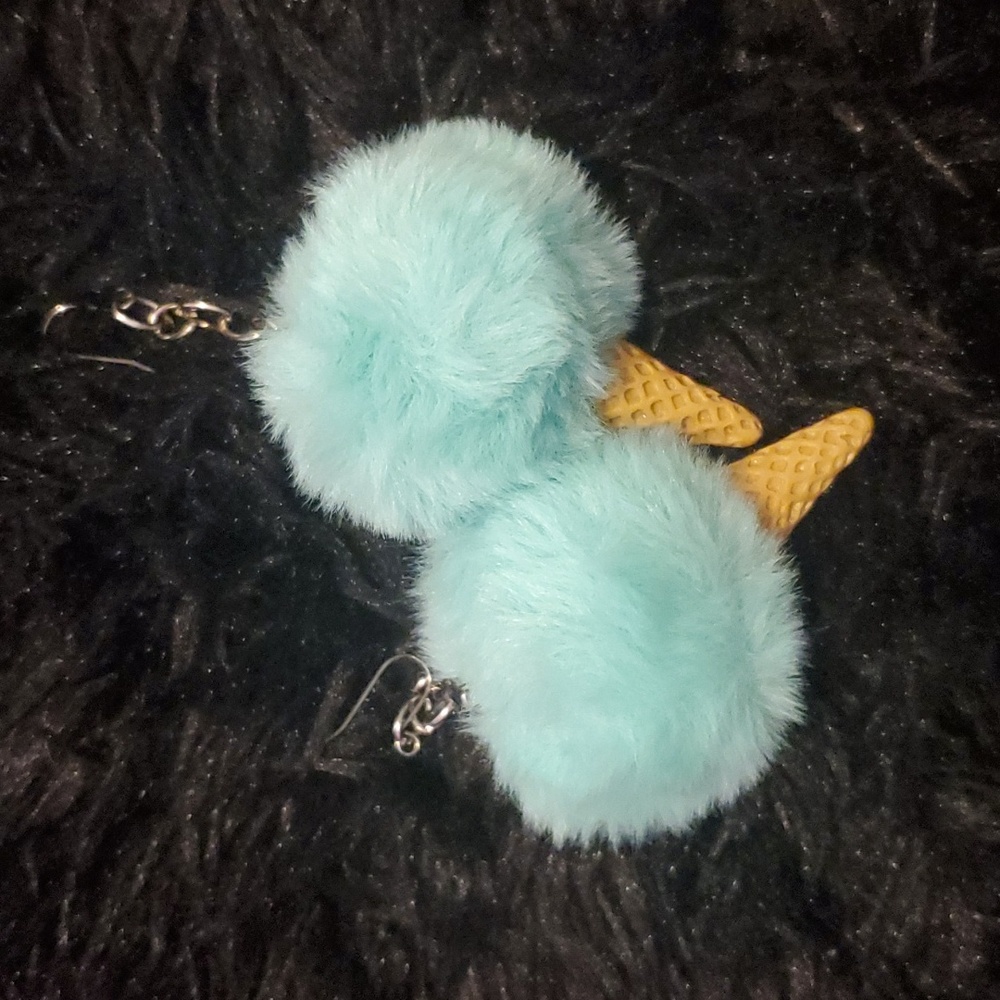 Pastel Blue Ice Cream cone earrings